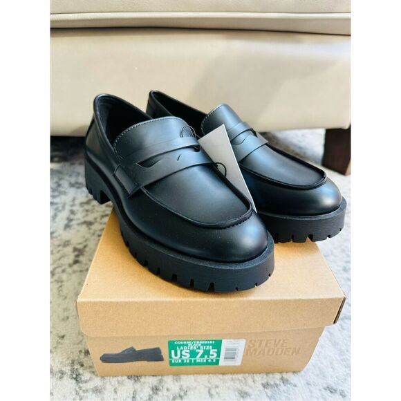 STEVE MADDEN NWB Black Lug Loafer - Picture 3 of 10
